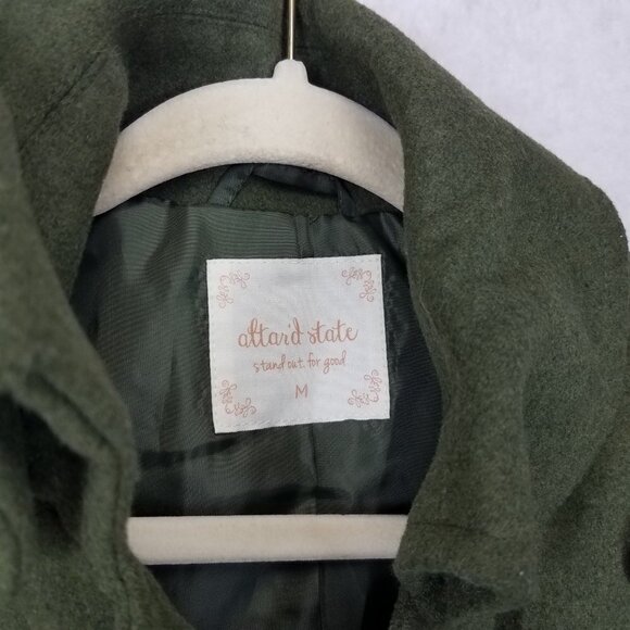 Altar'd State Size M Double Breasted Coat Peacoat in Military Green - Picture 7 of 10